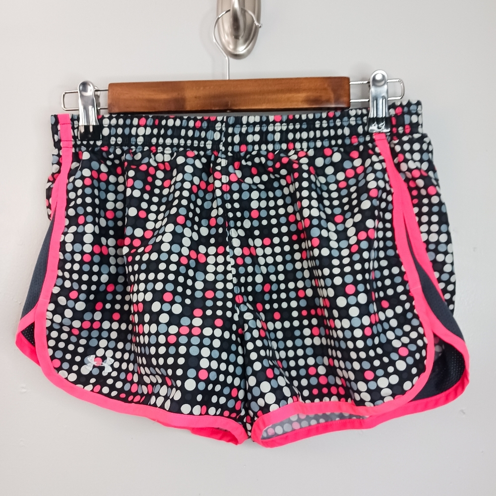 Under Armour Athletic Shorts Women Size S Multicolor Polka Dots Elastic Waist
